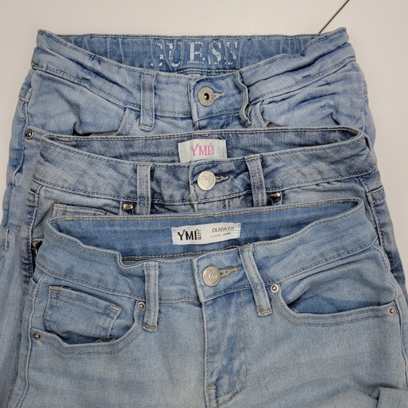 Bundle/lot of 3 Girl Jeans size 10 YMI GIRL, Guess - Picture 2 of 15